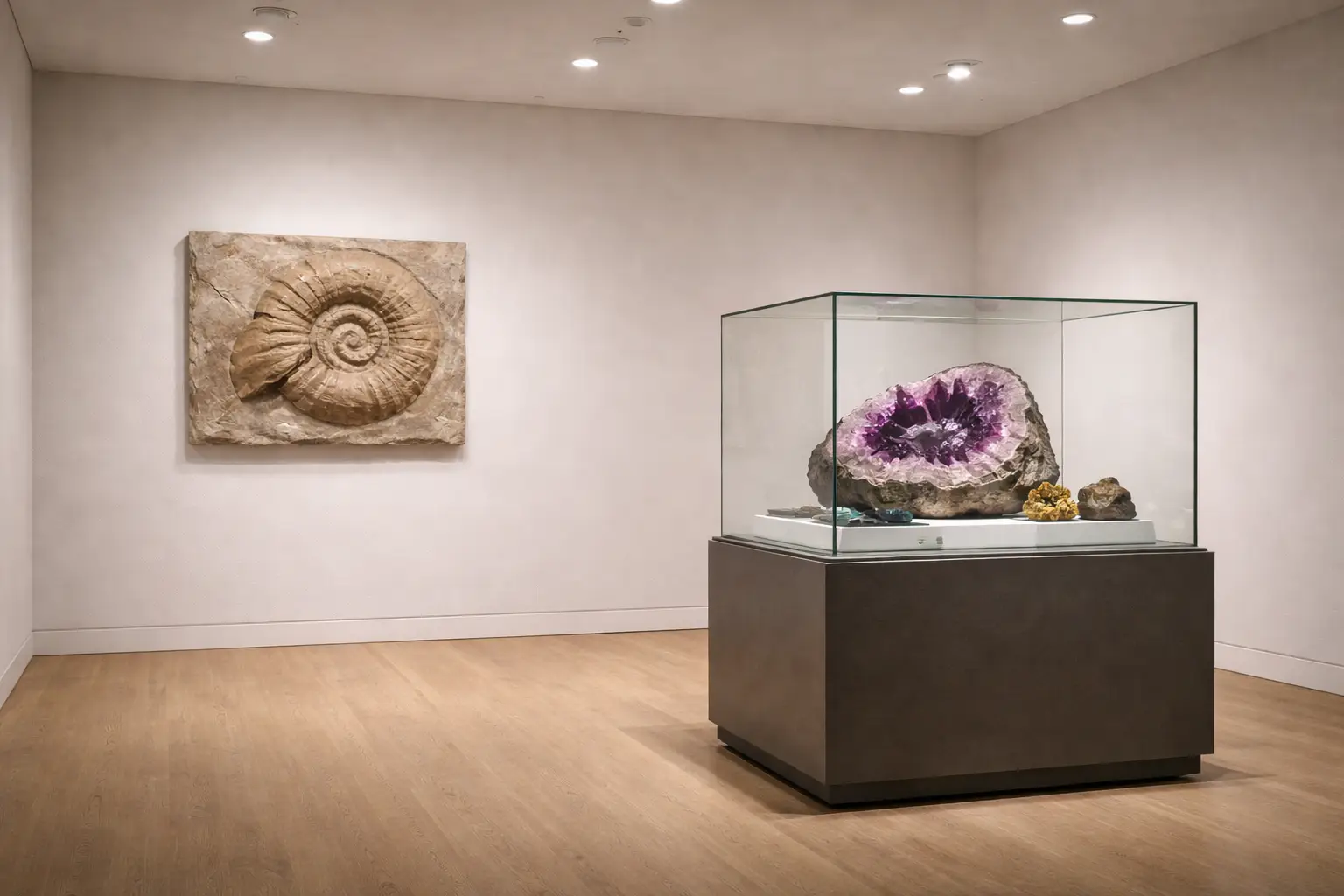 Mineralien Raum mit zwei Bereichen